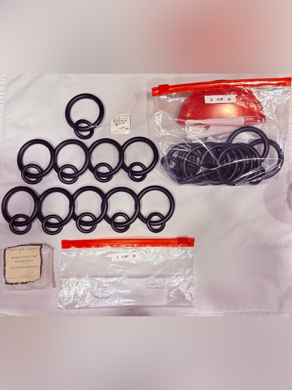 Pottery Barn Quiet-Glide Curtain Rings | Antique Bronze | 2 Sets